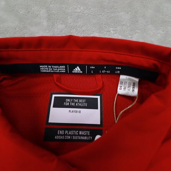 Adidas NC Sate Wolf Pack Logo Red Short Sleeve Polo Shirt size Large NWT - Picture 2 of 11